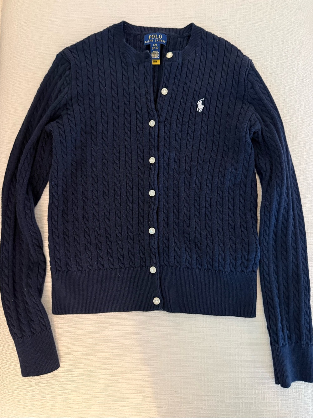 Navy Ralph Lauren Button Up Sweater